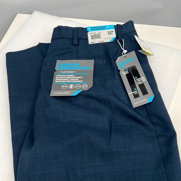 Savane Pants Savane Mens Stretch Crosshatch Pants Poshmark